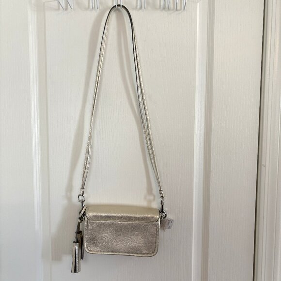 Coach Legacy Metallic Leather Penny Shoulder Bag Purse Crossbody 19908 Champagne - Picture 4 of 11